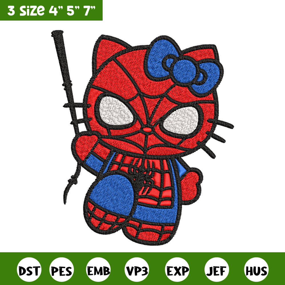 Spiderman Hellokitty Embroidery design, Hellokitty Embroidery, cartoon design, Embroidery File, Digital download..jpg
