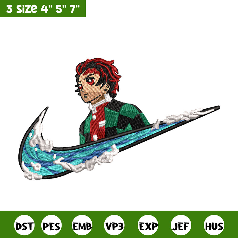 Tanjiro kamado Nike embroidery design, Kimetsu no Yaiba embroidery, Nike design, anime design, Digital download.jpg
