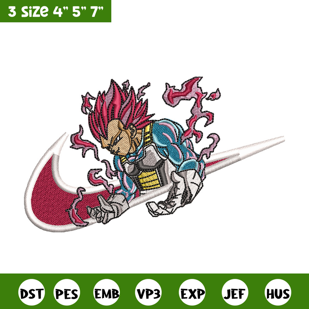 Vegeta Ultra Nike embroidery design, Dragon ball embroidery, Nike design, anime design, anime shirt, Digital download.jpg