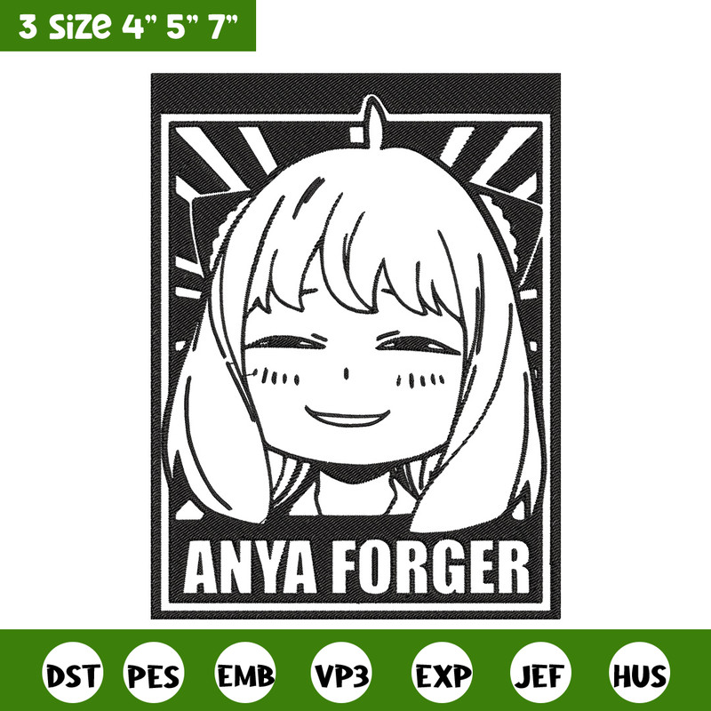 Anya poster Embroidery Design, Spy x family Embroidery, Embroidery File, Anime Embroidery, Anime shirt,Digital download.jpg
