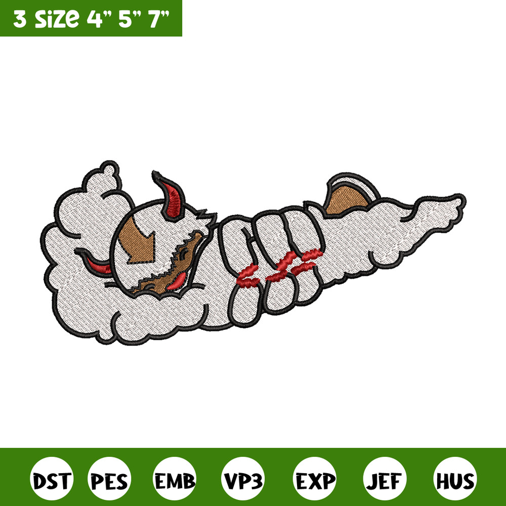 Appa x Nike embroidery design, avatar cartoon embroidery, nike design, Logo shirt, cartoon shirt, digital download.jpg