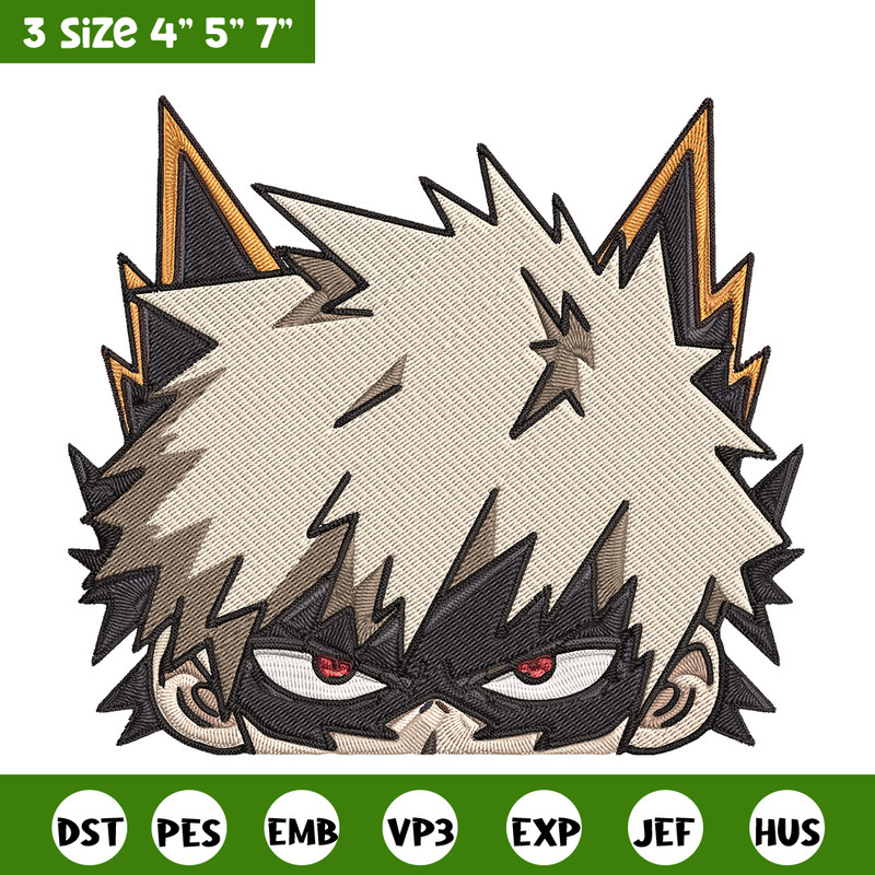 Bakugo Peeker Embroidery Design, Mha Embroidery, Embroidery File, Anime Embroidery, Anime shirt, Digital download.jpg