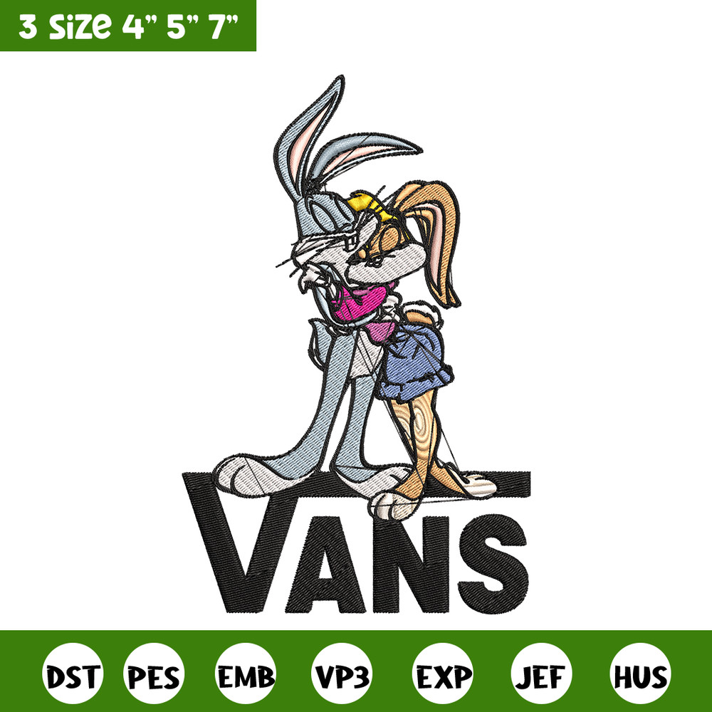 Bugs and Lola Bunny Vans Embroidery design, cartoon Embroidery, cartoon design, Embroidery File, Digital download..jpg