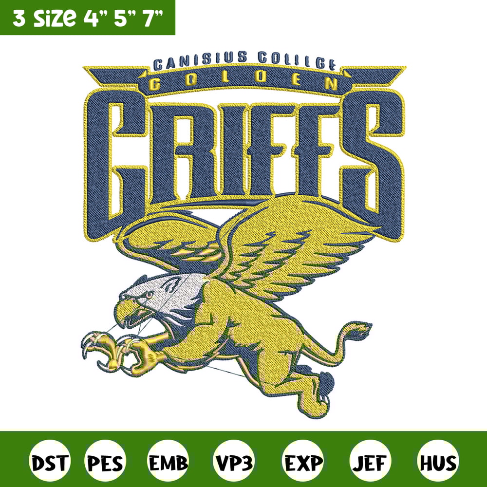 Canisius College logo embroidery design, Hockey embroidery, Sport embroidery, logo sport embroidery, Embroidery design.jpg