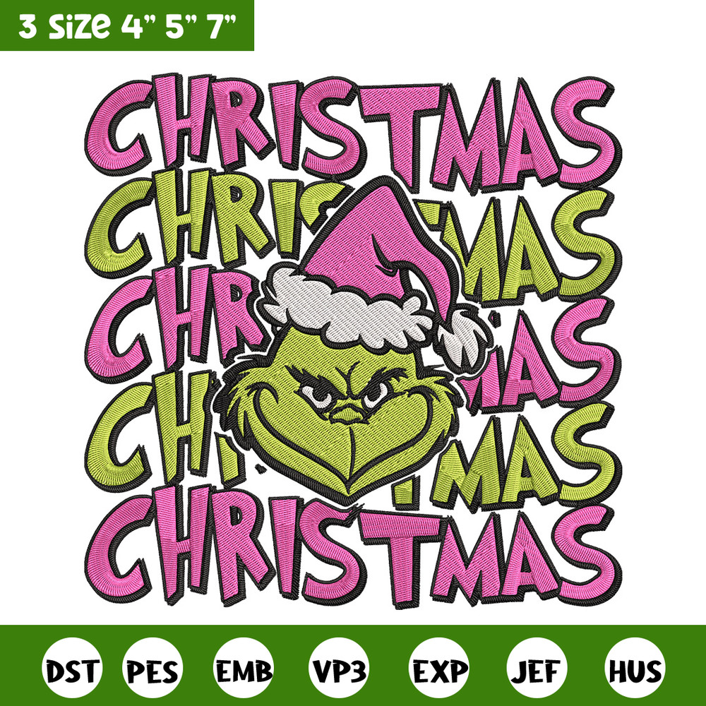 Chrismas Grinch Embroidery Design, Grinch Embroidery, Embroidery File, Chrismas Embroidery, Anime shirt,Digital download.jpg