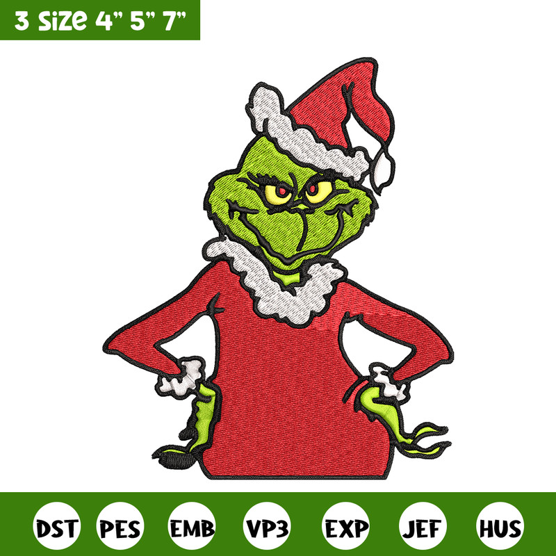 Christmas Grinch Embroidery design, Grinch christmas Embroidery, Embroidery File, Grinch design, Instant download..jpg