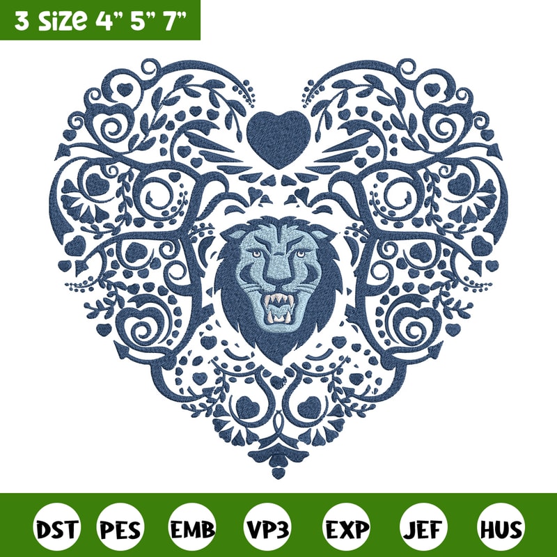 Columbia Lions logo embroidery design, NCAA embroidery, Sport embroidery, Logo sport embroidery, Embroidery design..jpg