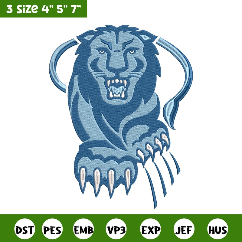 Columbia Lions mascot embroidery design, NCAA embroidery,Sport embroidery, logo sport embroidery, Embroidery design.jpg