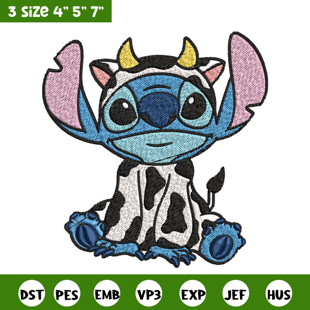 Cow Stitch Embroidery design, Cow Stitch Embroidery, cartoon design, Embroidery File, cartoon shirt, Digital download..jpg