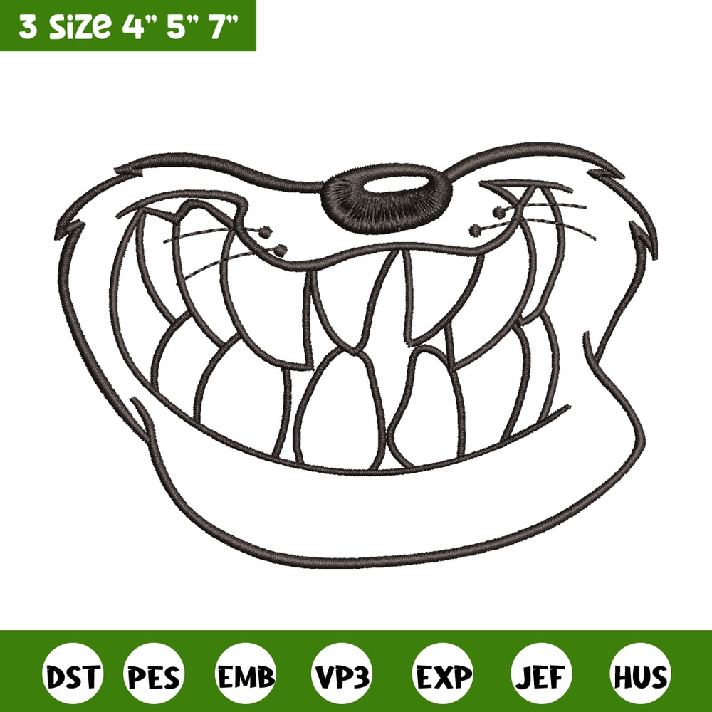 Dog black white embroidery design, cartoon embroidery, cartoon design, Embroidery file, cartoon shirt, Instant download.jpg