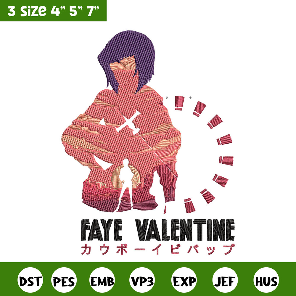 Faye Valentine Embroidery Design, Cowboy bebop Embroidery, Embroidery File,Anime Embroidery,Anime shirt,Digital download.jpg