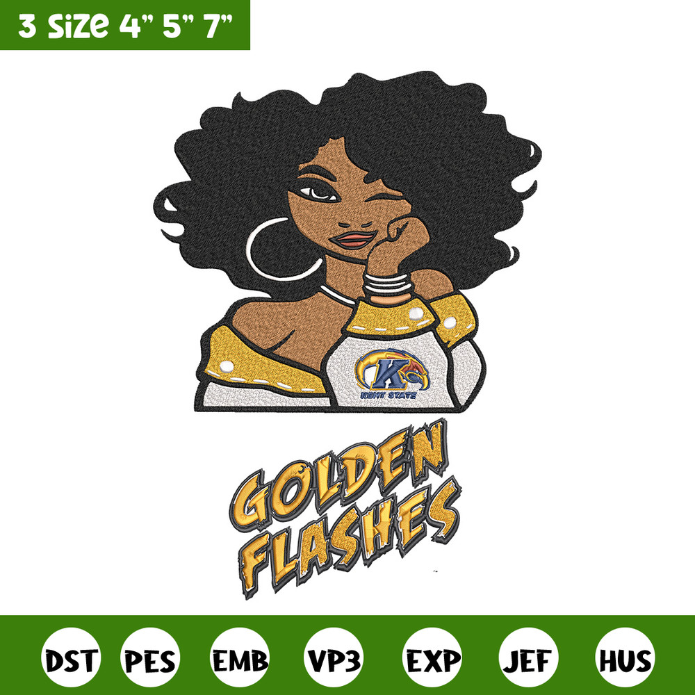 Golden Flashes girl embroidery design, NCAA embroidery, Embroidery design, Logo sport embroidery,Sport embroidery.jpg