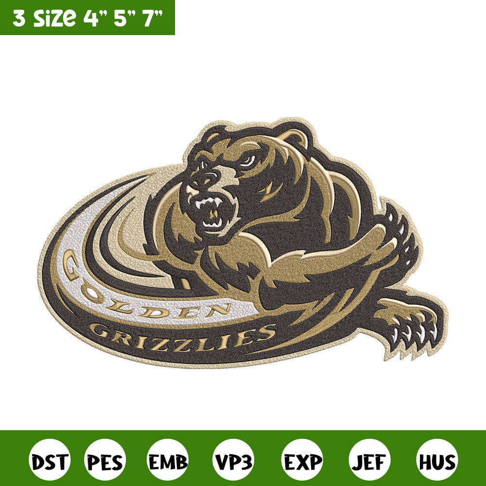 Golden Grizzlies logo embroidery design, NCAA embroidery, Embroidery design, Logo sport embroiderySport embroidery.jpg
