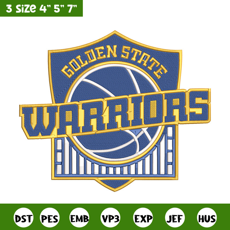 Golden State Warriors logo embroidery design, NBA embroidery,Sport embroidery, Embroidery design,Logo sport embroidery.jpg