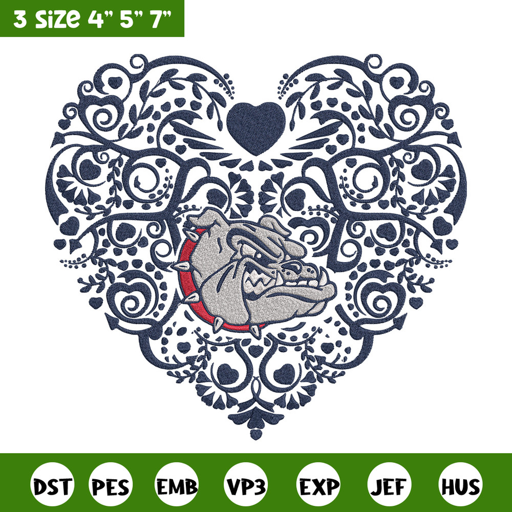 Gonzaga Bulldogs heart embroidery design,NCAA embroidery,Sport embroidery , Embroidery design, Logo sport embroidery.jpg