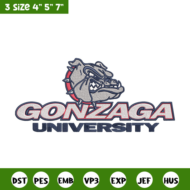 Gonzaga Bulldogs logo embroidery design, NCAA embroidery, Embroidery design, Logo sport embroidery, Sport embroidery..jpg