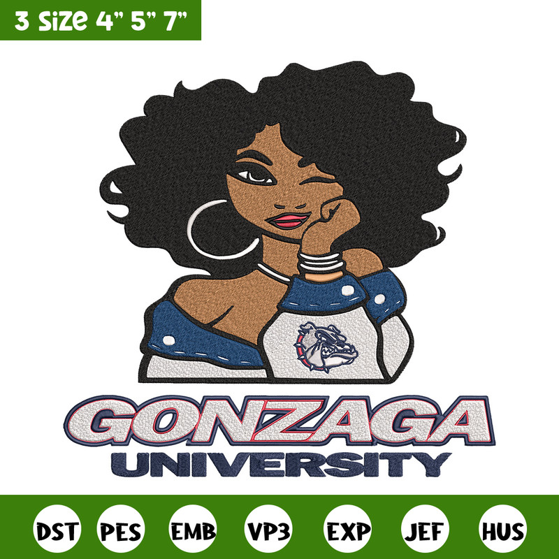 Gonzaga University girl embroidery design, NCAA embroidery, Embroidery design, Logo sport embroidery,Sport embroidery..jpg