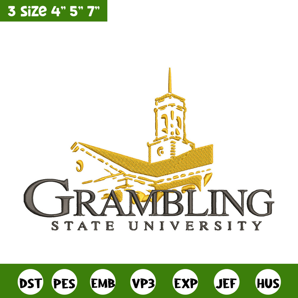 Grambling State logo embroidery design, NCAA embroidery, Sport embroidery,Logo sport embroidery,Embroidery design.jpg