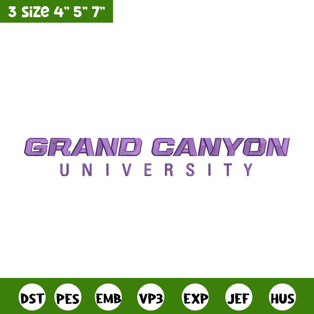 Grand Canyon University logo embroidery design, NCAA embroidery,Sport embroidery,Logo sport embroidery,Embroidery design.jpg