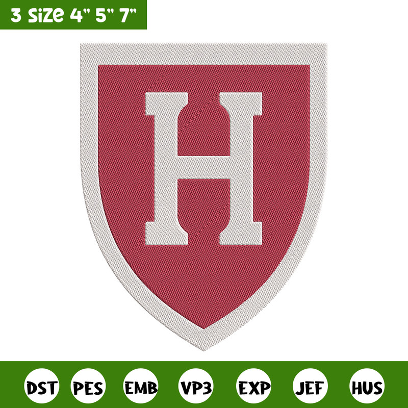 Harvard Crimson logo embroidery design, NCAA embroidery, Sport embroidery,logo sport embroidery, Embroidery design.jpg