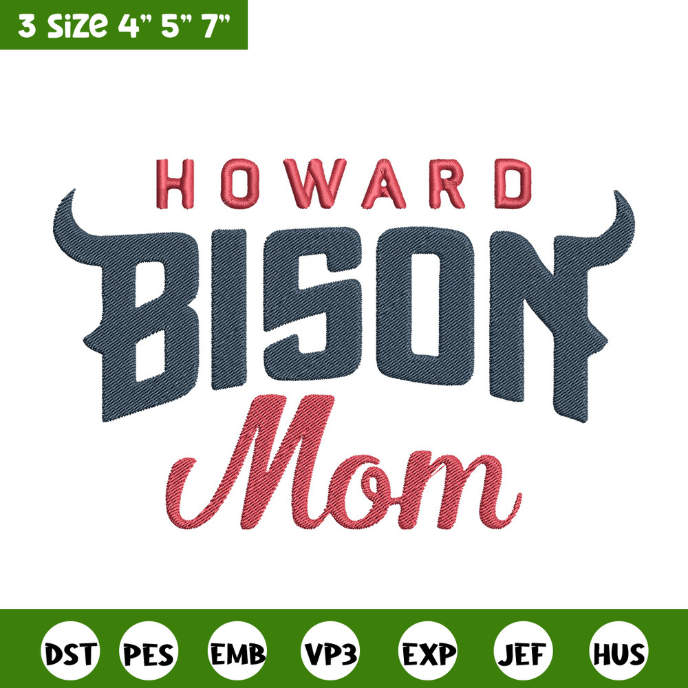 Howard Bison logo embroidery design, NCAA embroidery, Sport embroidery,Logo sport embroidery,Embroidery design.jpg