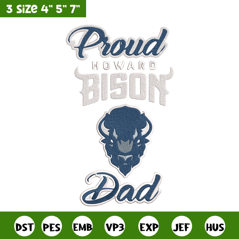 Howard Bison Logo embroidery design, Sport embroidery, logo sport embroidery, Embroidery design, NCAA embroidery.jpg