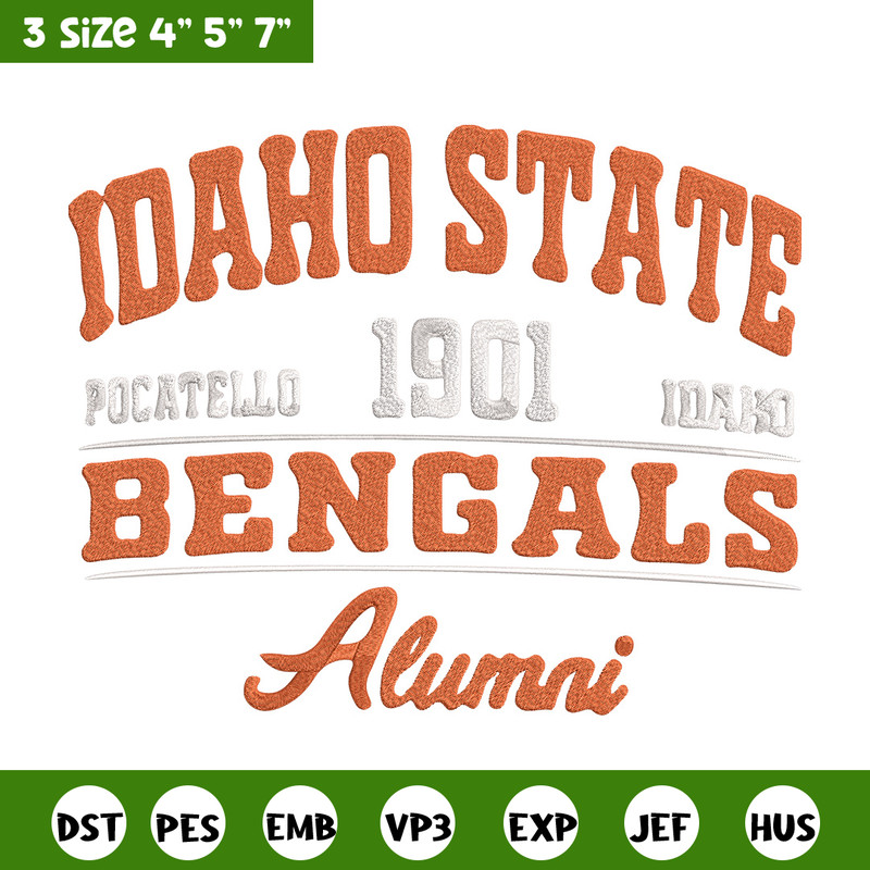 Idaho State poster embroidery design, NCAA embroidery, Embroidery design, Logo sport embroidery, Sport embroidery.jpg