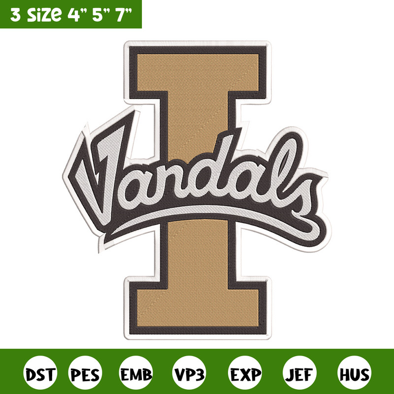 Idaho Vandal logo embroidery design, NCAA embroidery,Sport embroidery,Logo sport embroidery,Embroidery design.jpg