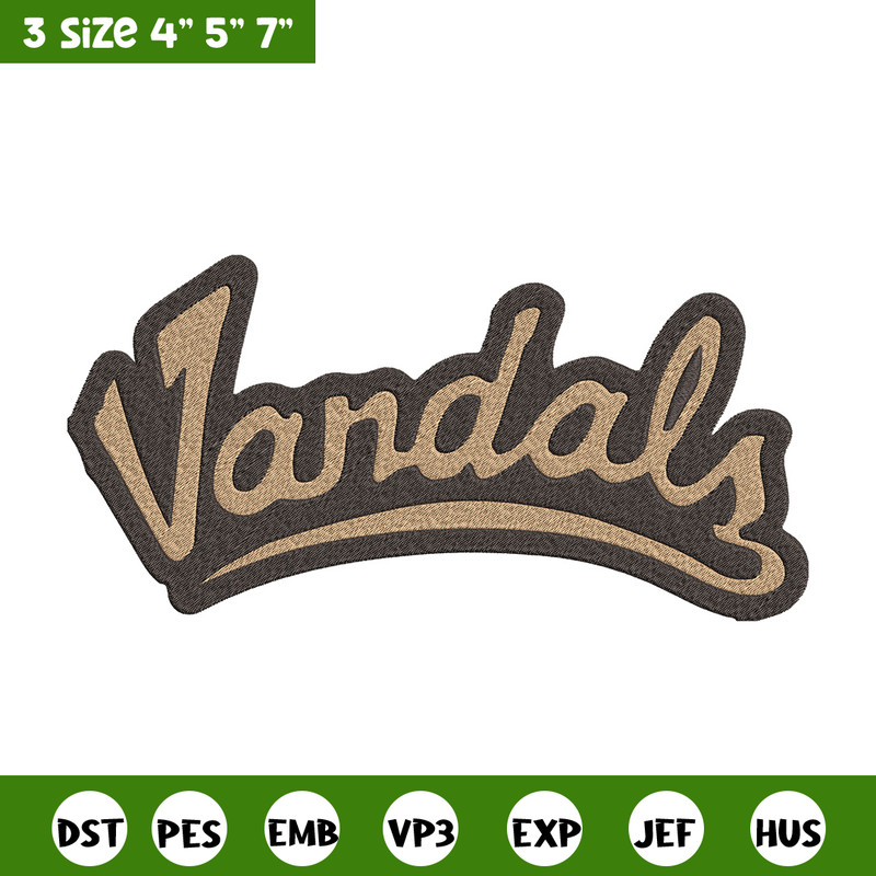 Idaho Vandals logo embroidery design, NCAA embroidery, Embroidery design, Logo sport embroidery, Sport embroidery.jpg
