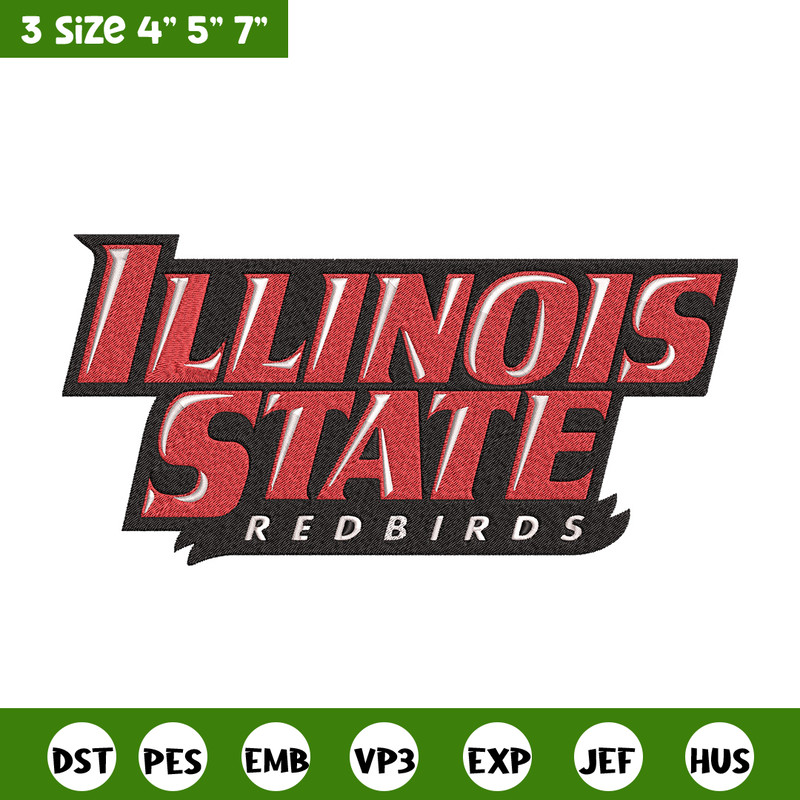 Illinois State logo embroidery design, NCAA embroidery, Embroidery design, Logo sport embroidery, Sport embroidery.jpg