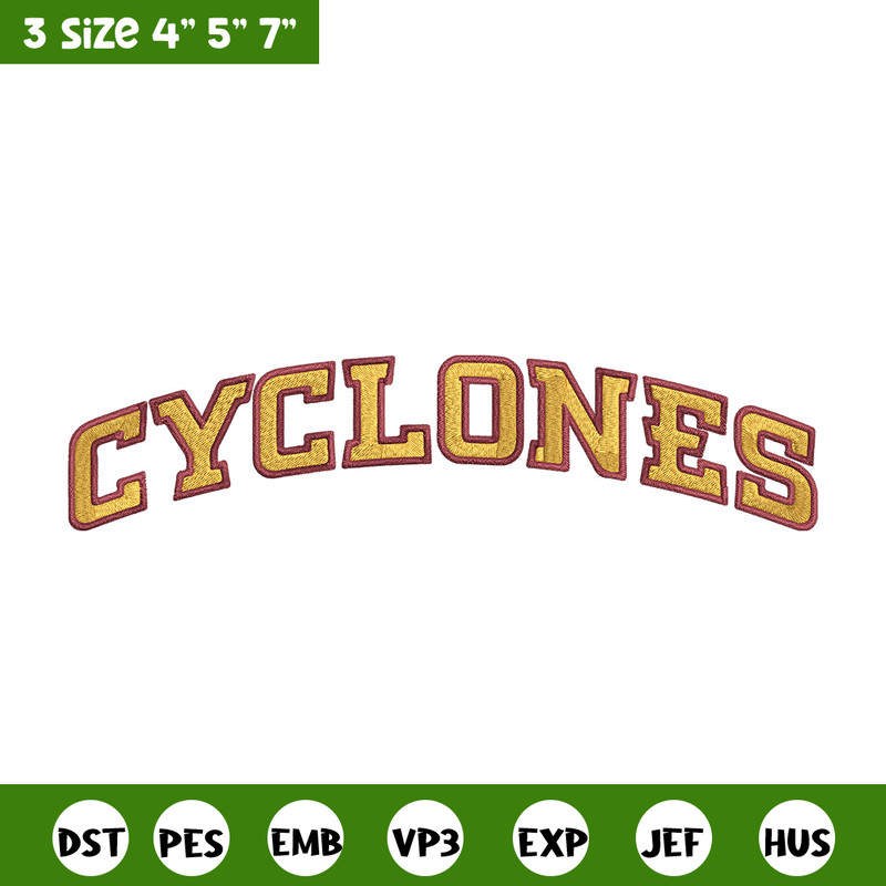 Iowa State Cyclones logo embroidery design, NCAA embroidery, Embroidery design, Logo sport embroidery, Sport embroidery.jpg