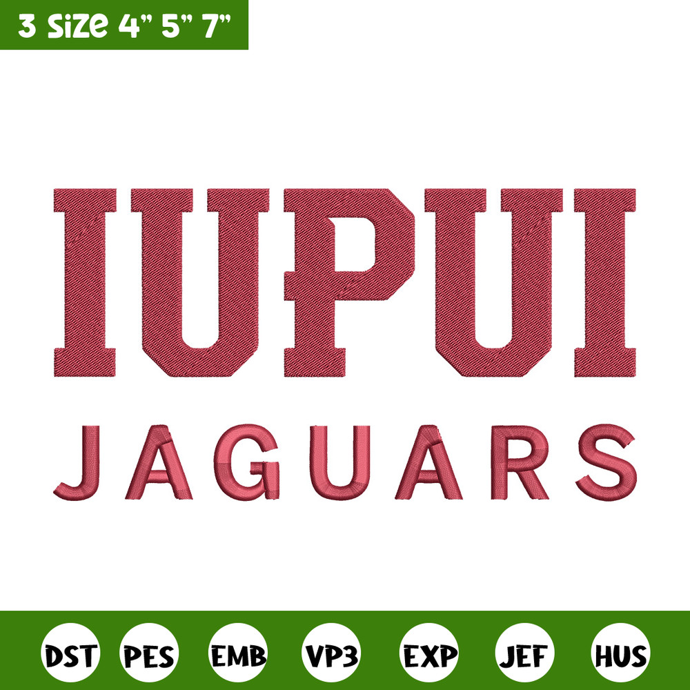 IUPUI Jaguars logo embroidery design, NCAA embroidery, Embroidery design,Logo sport embroidery,Sport embroidery.jpg