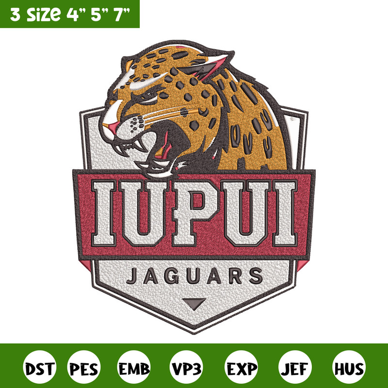 IUPUI Jaguars logo embroidery design,NCAA embroidery, Embroidery design,Logo sport embroidery, Sport embroidery..jpg