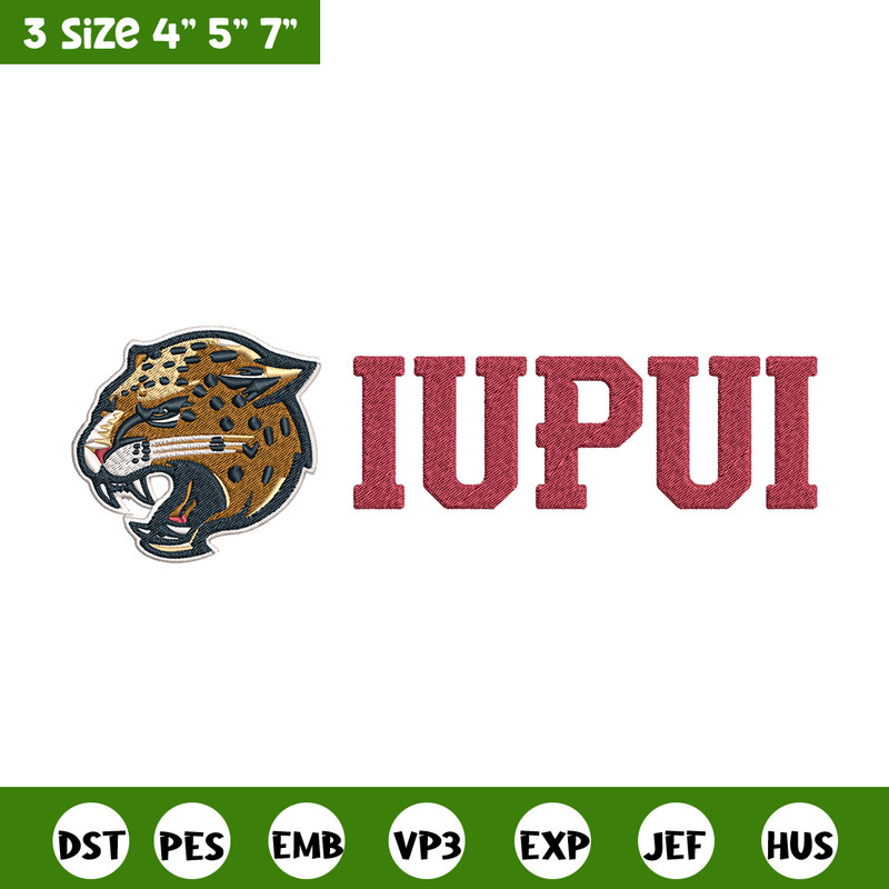 IUPUI Jaguars logo embroidery design,NCAA embroidery, Embroidery design,Logo sport embroidery, Sport embroidery.jpg