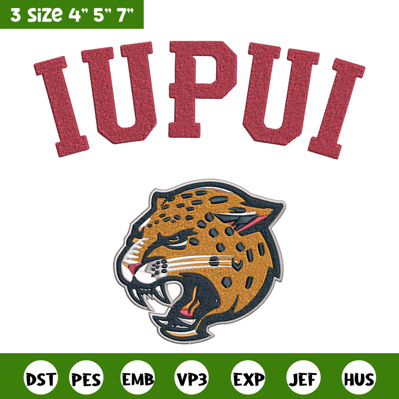 IUPUI Jaguars logo embroidery design,NCAA embroidery,Embroidery design,Logo sport embroidery, Sport embroidery.jpg