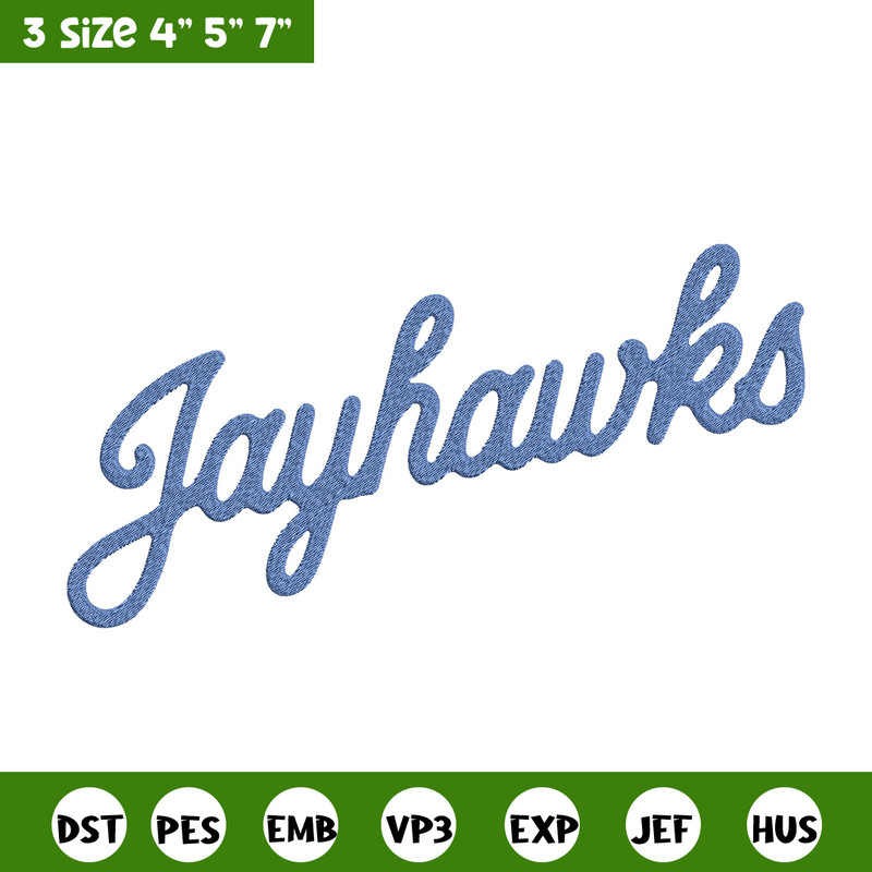 Kansas Jayhawks logo embroidery design, NCAA embroidery, Embroidery design, Logo sport embroidery, Sport embroidery.jpg