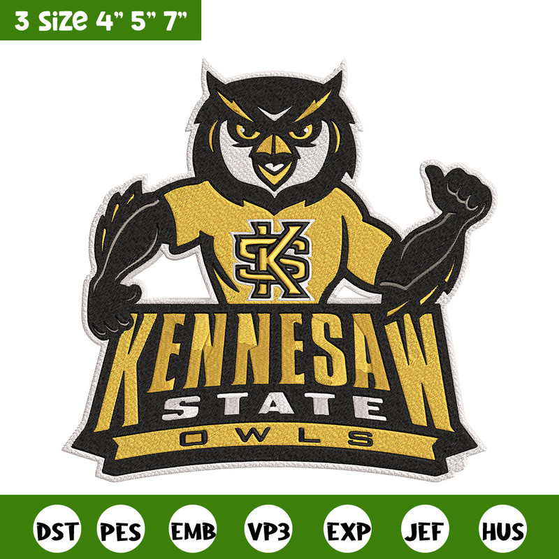 Kennesaw State logo embroidery design, Sport embroidery, logo sport embroidery, Embroidery design,NCAA embroidery.jpg