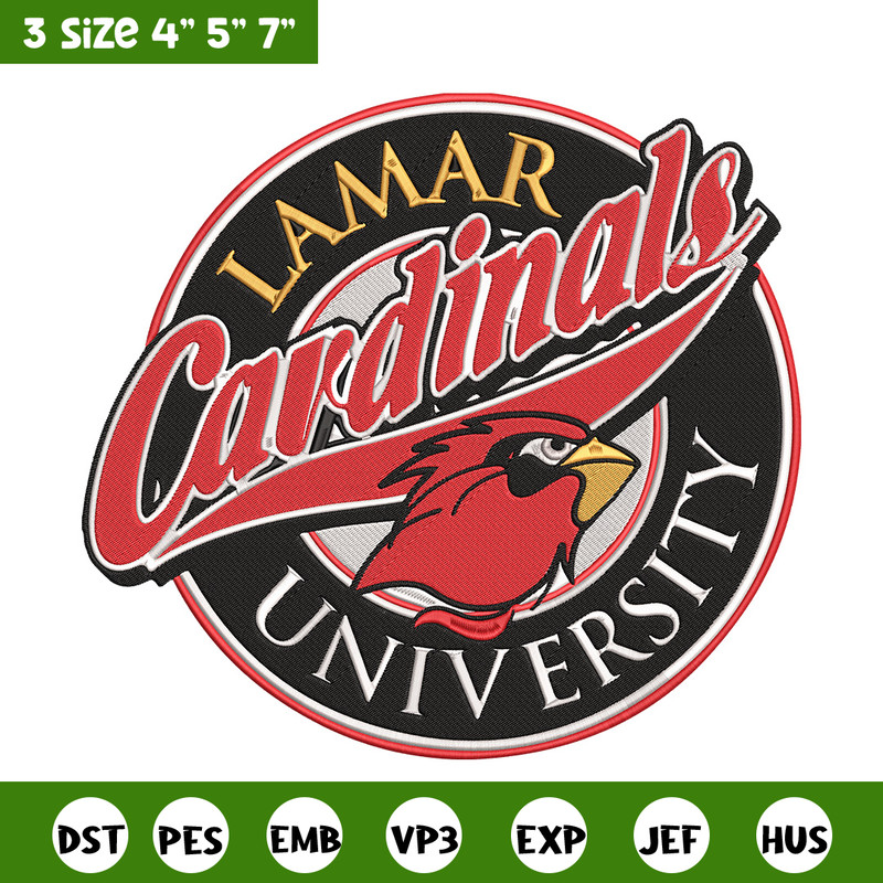 Lamar University mascot embroidery design, NCAA embroidery, Sport embroidery, logo sport embroidery, Embroidery design.jpg