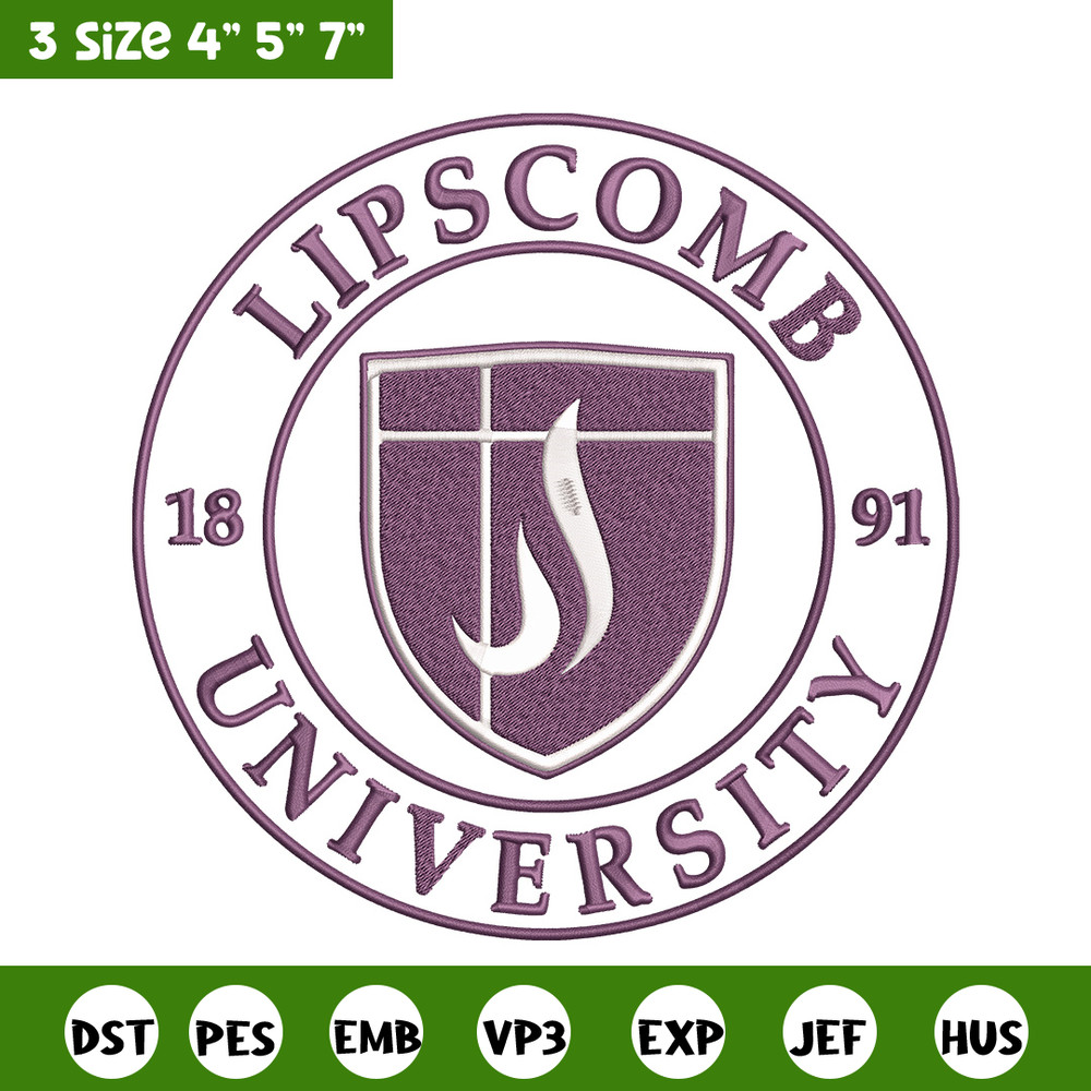 Lipscomb University logo embroidery design, NCAA embroidery, Embroidery design,Logo sport embroidery, Sport embroidery.jpg