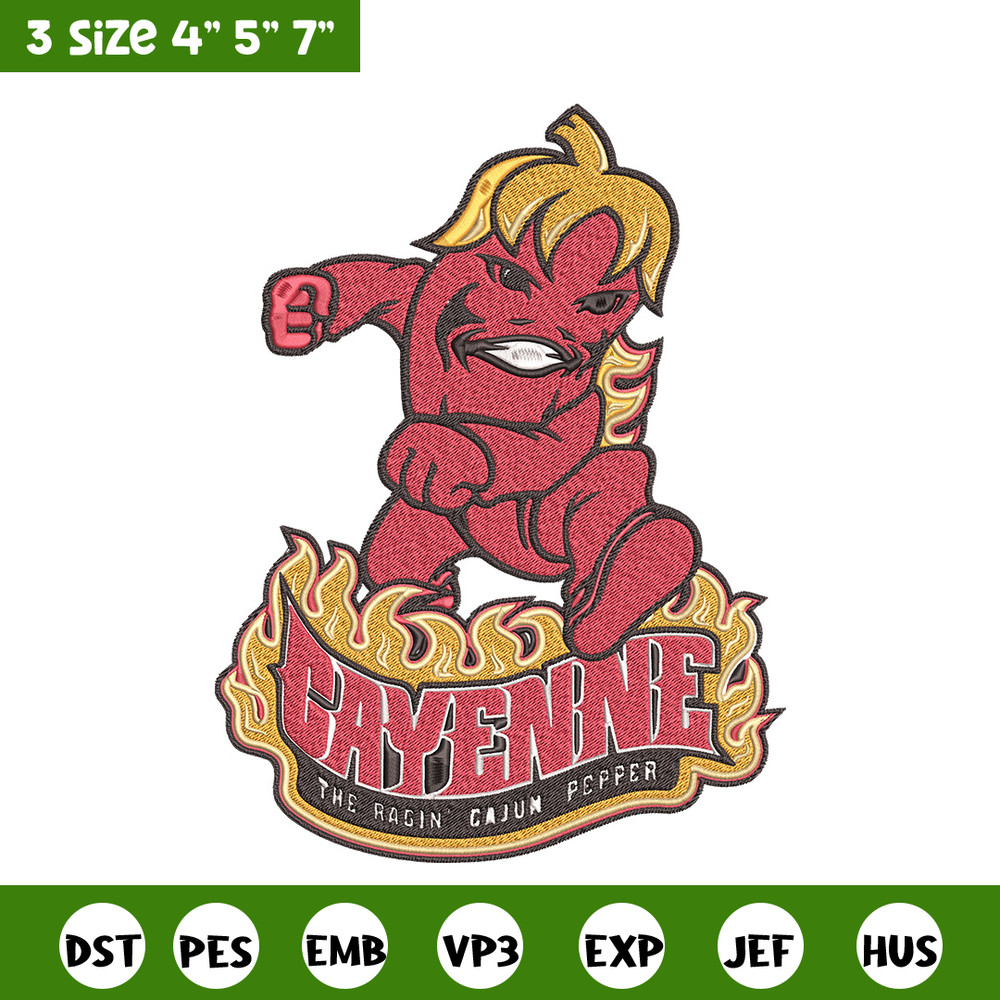 Louisiana ragin logo embroidery design, Football embroidery, Sport embroidery, logo sport embroidery, Embroidery design.jpg