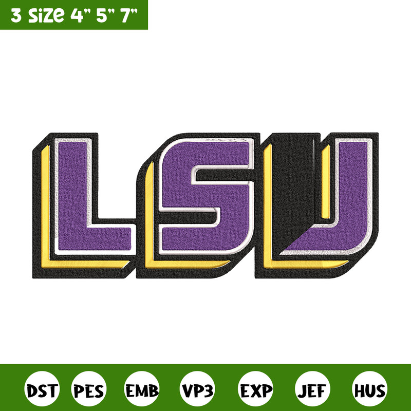 Louisiana State logo embroidery design,NCAA embroidery, Sport embroidery,logo sport embroidery,Embroidery design.jpg