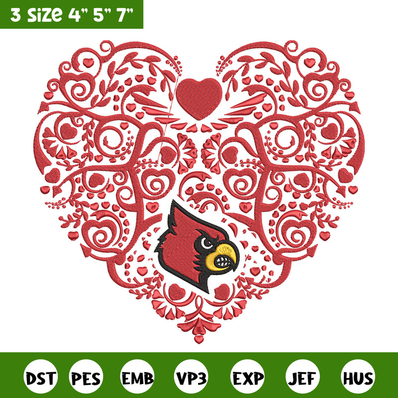 Louisville Cardinals heart embroidery design, Sport embroidery, logo sport embroidery, Embroidery design,NCAA embroidery.jpg