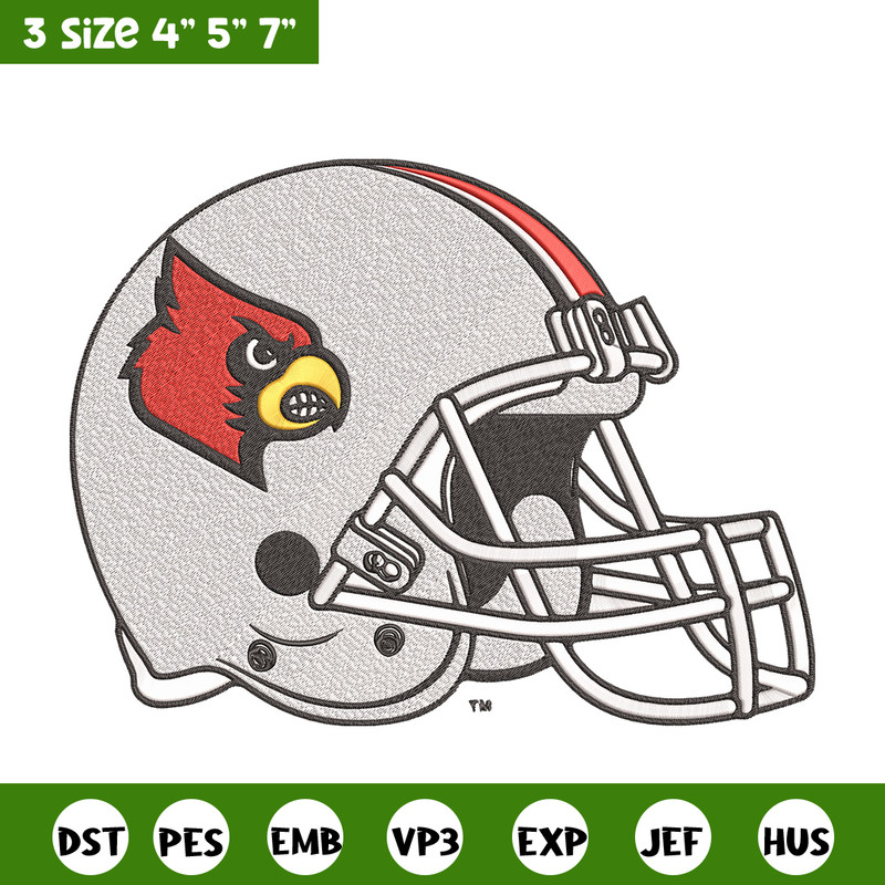 Louisville Cardinals Helmet embroidery design,NCAA embroidery, Sport embroidery,logo sport embroidery,Embroidery design.jpg