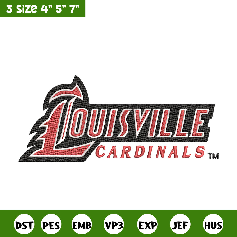 Louisville Cardinals logo embroidery design, NCAA embroidery, Embroidery design, Logo sport embroidery, Sport embroidery.jpg