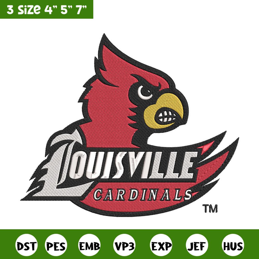 Louisville Cardinals logo embroidery design, NCAA embroidery,Sport embroidery,Logo sport embroidery,Embroidery design..jpg