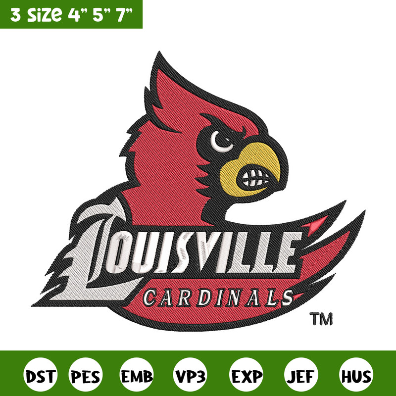 Louisville Cardinals logo embroidery design, NCAA embroidery,Sport embroidery,Logo sport embroidery,Embroidery design..jpg