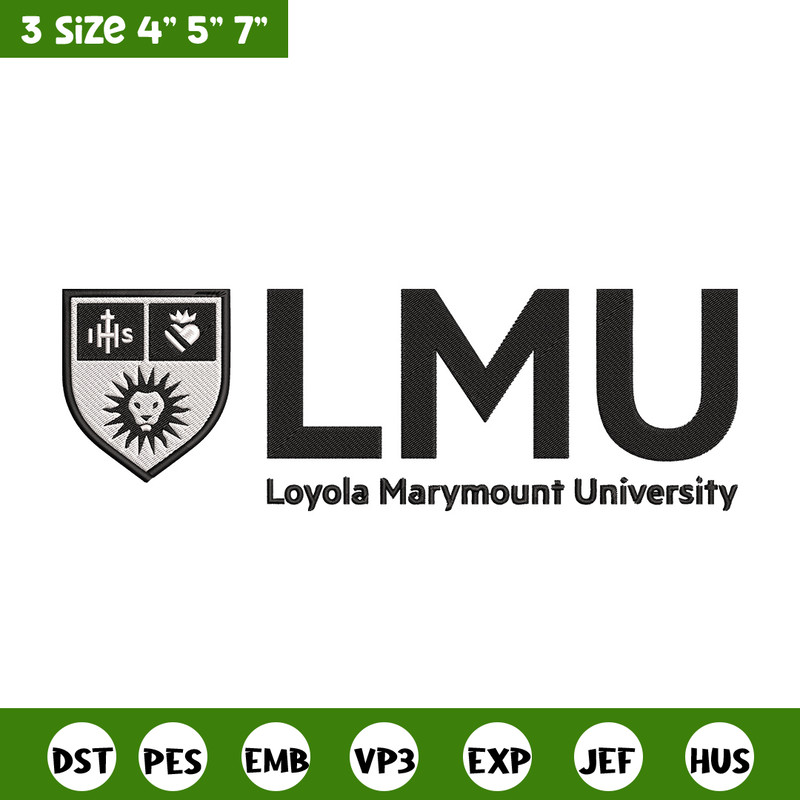 Loyola Marymount logo embroidery design, NCAA embroidery, Sport embroidery,Logo sport embroidery,Embroidery design.jpg