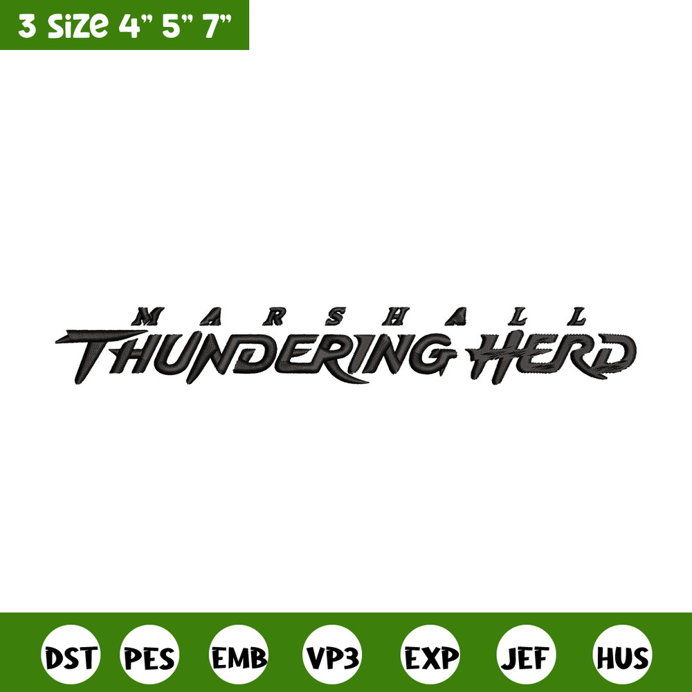 Marshall Thundering logo embroidery design, NCAA embroidery, Embroidery design,Logo sport embroidery,Sport embroidery.jpg