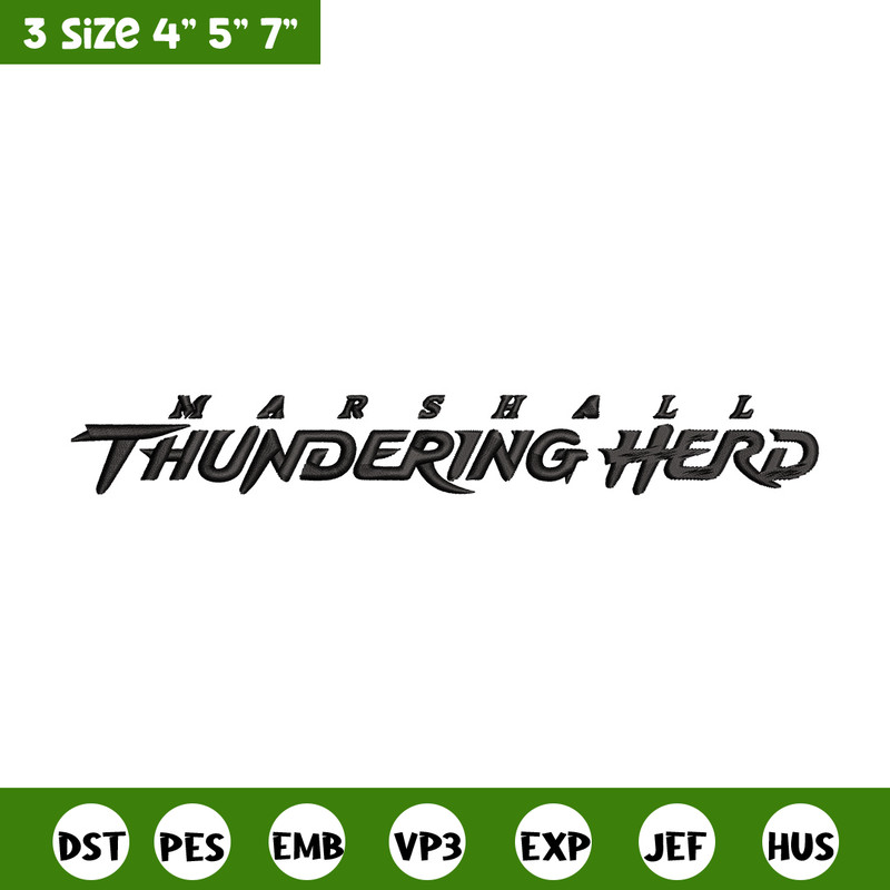 Marshall Thundering logo embroidery design, NCAA embroidery, Embroidery design,Logo sport embroidery,Sport embroidery.jpg
