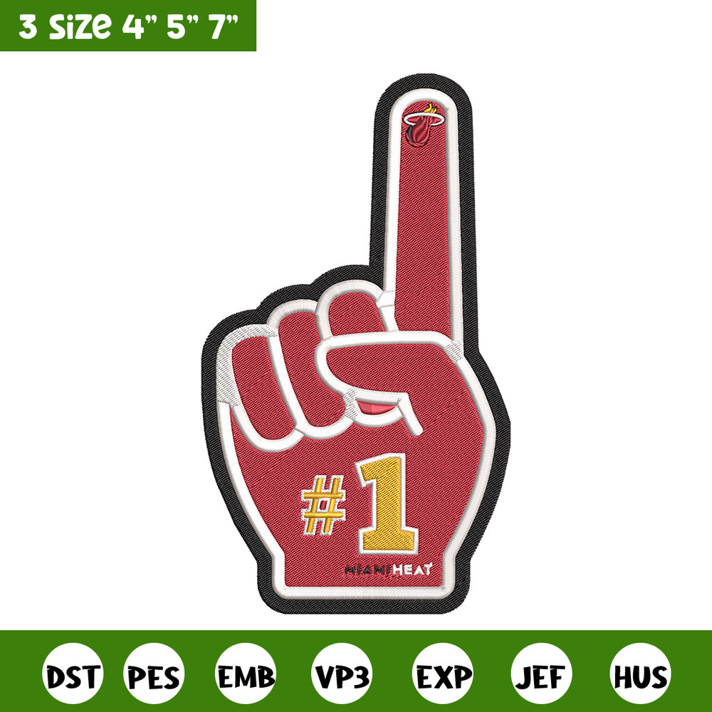 Miami Heat no 1 embroidery design, NBA embroidery, Sport embroidery, Embroidery design ,Logo sport embroidery..jpg